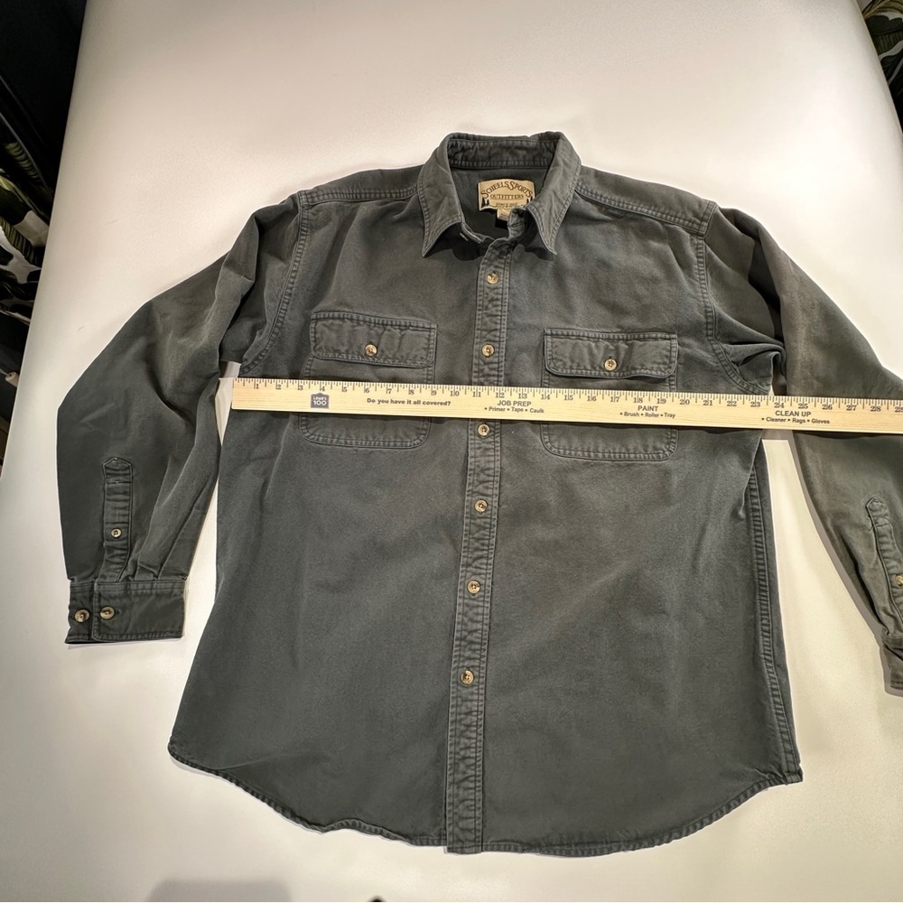 Scheels Sports Outfitters vintage cotton button up work shirt large olive green - Picture 9 of 10